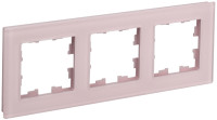 Рамка 3 местная, стекло, Розовый матовый, Brite IEK BR-M32-G-31-K14