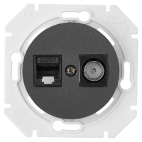 Розетка комп.+тв. RJ45+TV Cat. 5e, Графит, серия Прованс, Bylectrica ТК-6351