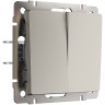 Выключатель 2 кл. проходной, Hammer дымчатый, Werkel W1222004