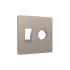 Лицевая панель розетки телеф./комп.+тв. RJ11/RJ45+TV, Серо-бежевый матовый, ALFA Quant Ambrella Volt AP3725
