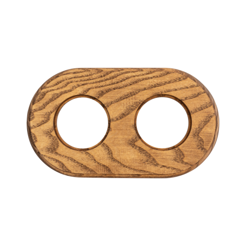 Рамка 2 местная деревянная под электрику Salvador на бревно D300, ясень в масле, DecoWood СМСМ2кр-300