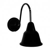 Бра рожковый Campana. Черный керамический плафон в сочетание с никилем. BS1-21-0303/35/119