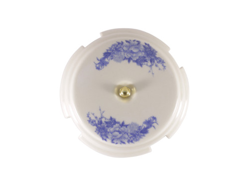 Распаечная коробка керамика D93x47, цв. синие цветы, золотистая фурнитура Leanza КРВЗ