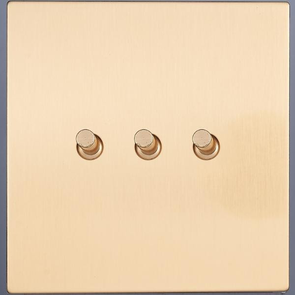 Выключатель тумблерный 3 кл. (внутренний монт.), Золото, Asturias Salvador SJAN33CC3