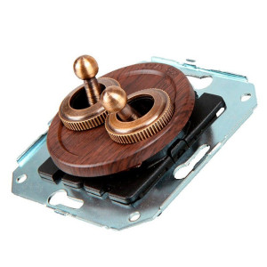 Выключатель тумблерный 2 кл. проходной (внутренний монт.), Вишня, Salvador CL51CH