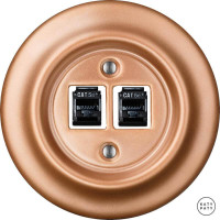 Розетка комп. фарфоровая RJ45 cat.5е, медь матовая, Katy Paty CUGsCat5e 