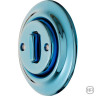 Выключатель кнопочный 1 кл. проходной, голубой металлик, Katy Paty PECAGSl6 