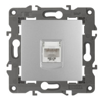 Розетка компьютерная RJ45 Cat. 5e, Алюминий, Эра Elegance 14-3107-03