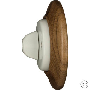 Ретро диммер фарфоровый, американский орех матовый, Katy Paty LINUMMdm