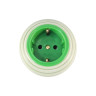 Ретро розетка проходная с 3/К, керамика, зеленый verde, золотистая фурнитура, Leanza РПЗЗ
