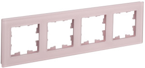 Рамка 4 местная, стекло, Розовый матовый, Brite IEK BR-M42-G-31-K14