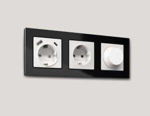 Лицевая панель диммера поворотно-нажимного, Белый матовый, ALFA Quant Ambrella Volt AP1255