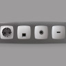 Лицевая панель розетки комп. с шторками RJ45 Cat. 6, Серебро глянец, OMEGA Quant Ambrella Volt OP4120