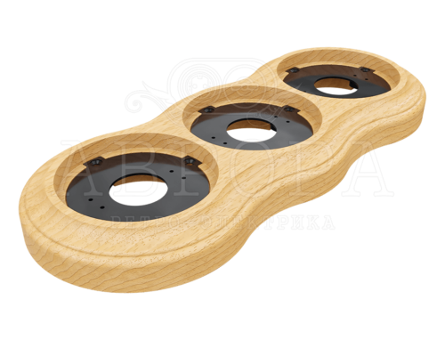 Рамка 3 местная деревянная, бук натуральный, ТМ МезонинЪ Аврора GE70833-25