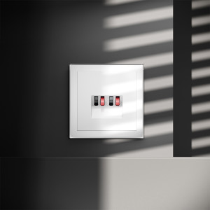 Розетка акустическая 4-местная, Белый глянцевый, S70 Voltum VLS060301