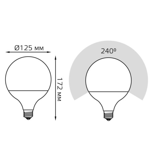 Лампа светодиодная Gauss E27 22W 3000K матовая 105102122