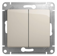 Выключатель 2 кл., Молочный, Glossa SE GSL000951