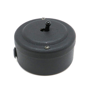 Выключатель тумблерный 1 кл., металл, Чёрный муар, Petrucci 301VMR