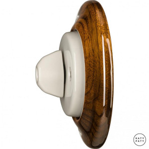 Выключатель поворотный 1 кл. проходной, грецкий орех глянцевый, Katy Paty LINUG6