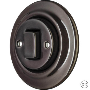 Ретро диммер фарфоровый, коричневый глянцевый, Katy Paty BRGWds