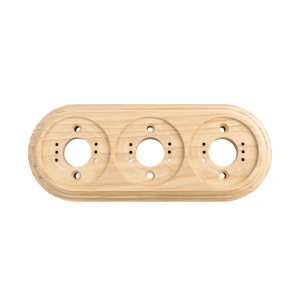 Рамка 3 местная деревянная D16 на бревно D240 мм, Ясень без тонировки, DecoWood ОМРФТ3-240