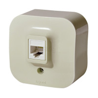 Розетка компьютерная RJ45 Cat. 6e, слоновая кость, Quteo Legrand 782254