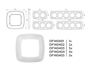 Рамка 4 местная пластик, Серебро глянец, OMEGA Ecta Ambrella Volt OF140404