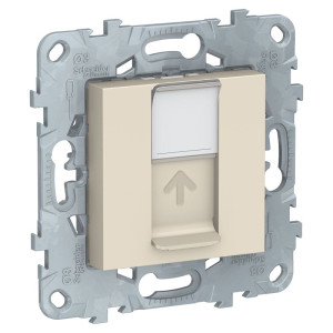 Розетка компьютерная RJ45 Cat. 5e UTP, Бежевый, Unica New Schneider NU541144