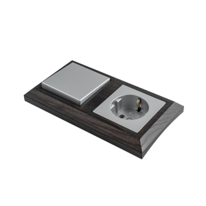 Рамка 2 местная деревянная под электрику JUNG/ABB Basic 55 на бревно D320, Венге, DecoWood СМВ552-320