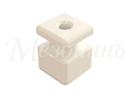 Кабельный изолятор квадратный керамика, белый, ТМ МезонинЪ GE80025-01