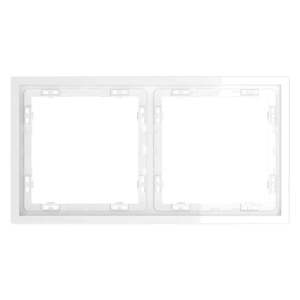 Рамка 2 местная, пластик, Белый глянцевый, Voltum S70 VLS100201