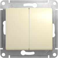 Выключатель 2 кл., Бежевый, Glossa SE GSL000251