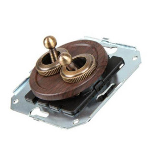 Выключатель тумблерный 2 кл. проходной (внутренний монт.), Венге, Salvador CL51WG