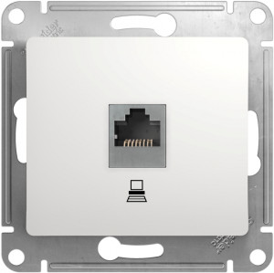 Розетка компьютерная RJ45 Cat. 5e, Белый, Glossa SE GSL000181K