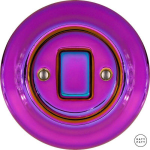 Выключатель кнопочный 1 кл. проходной, пурпурно-фиолетовый металлик, Katy Paty PEVIGW6 