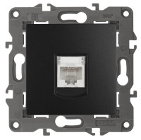Розетка компьютерная RJ45 Cat. 5e, Антрацит, Эра Elegance 14-3107-05