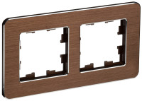 Рамка 2 местная, металл, Коричневый RE AL, Brite IEK BR-M22-M-21-K30