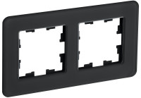 Рамка 2 местная, стекло, Черный RE, Brite IEK BR-M22-G-41-K02