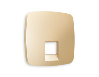 Лицевая панель розетки комп. с шторками RJ45 Cat. 6, Шампань, OMEGA Quant Ambrella Volt OP6120