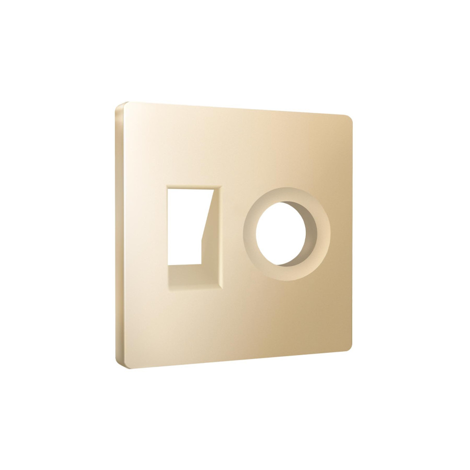 Лицевая панель розетки телеф./комп.+тв. RJ11/RJ45+TV, Шампань, ALFA Quant Ambrella Volt AP6125 Лицевая панель розетки телеф./комп.+тв. RJ11/RJ45+TV, Шампань, ALFA Quant Ambrella Volt AP6125