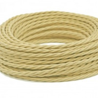 Ретро кабель витой 2x4 Слоновая кость, Interior Wire ПРВ2400-СЛК (1 метр)