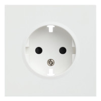 Лицевая панель розетки с З/К, Белый сатин, Rikett 35632 MW