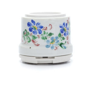 Ретро розетка фарфоровая с 3/К со шторками, Жостово, Salvador OP12WT.RJ