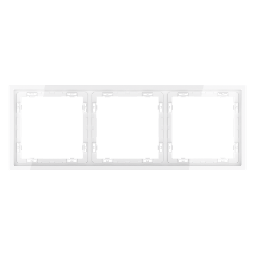 Рамка 3 местная, пластик, Белый глянцевый, Voltum S70 VLS100301