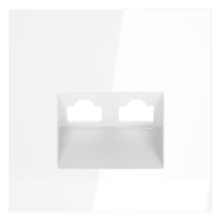 Лицевая панель для розетки компьютерной 2-ой RJ45+RJ45 Cat.6, Белый матовый, S70 Voltum VLS001402