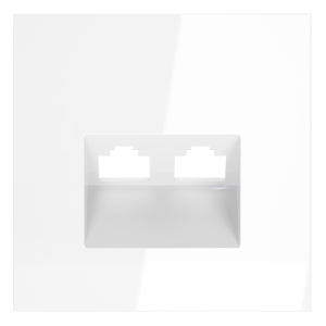 Лицевая панель для розетки компьютерной 2-ой RJ45+RJ45 Cat.6, Белый матовый, S70 Voltum VLS001402