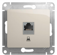 Розетка компьютерная RJ45 Cat. 5e, Молочный, Glossa SE GSL000981K