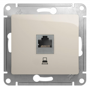 Розетка компьютерная RJ45 Cat. 5e, Молочный, Glossa SE GSL000981K