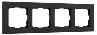 Рамка 4 местная пластик, Черный, Hammer Werkel W0042408