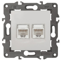 Розетка 2-я компьютерная RJ45 Cat. 5e, Белый, Эра Elegance 14-3108-01